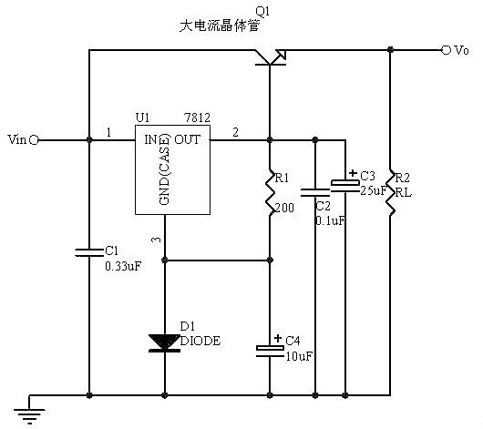 7812穩(wěn)壓電源電路圖