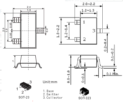 貼片三極管SOT-323封裝