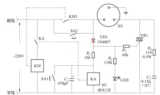 停電自鎖 電源開關(guān)電路