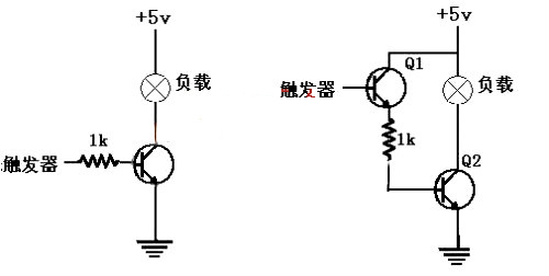 三極管開關(guān) 電路圖