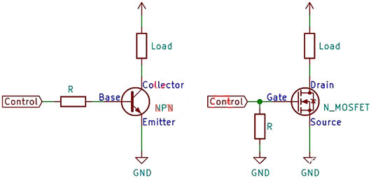 高邊 低邊晶體管開關(guān)電路